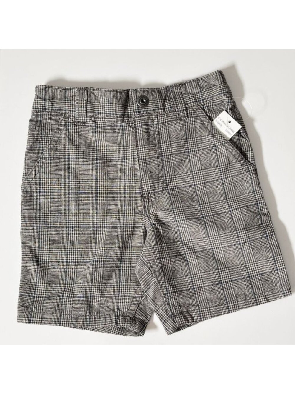 NWT Calvin Klein Jeans Toddler Boys Plaid Shorts Size 24M Gray Checked